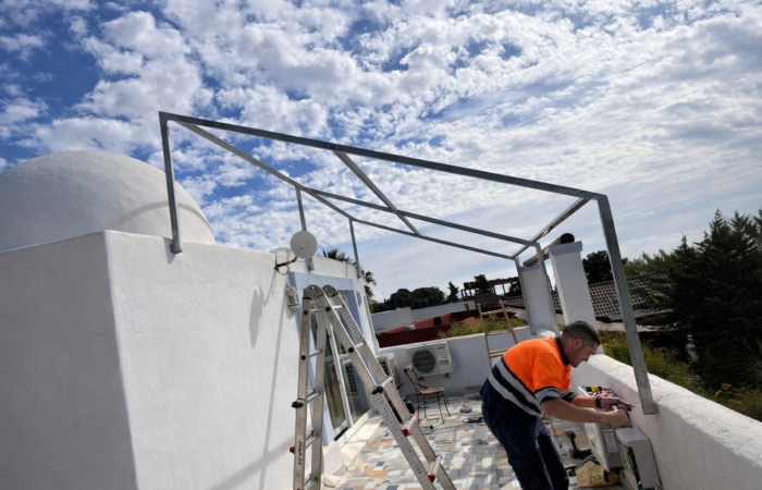 casteldelrey2 instalacion sobre estructura metalica en terraza