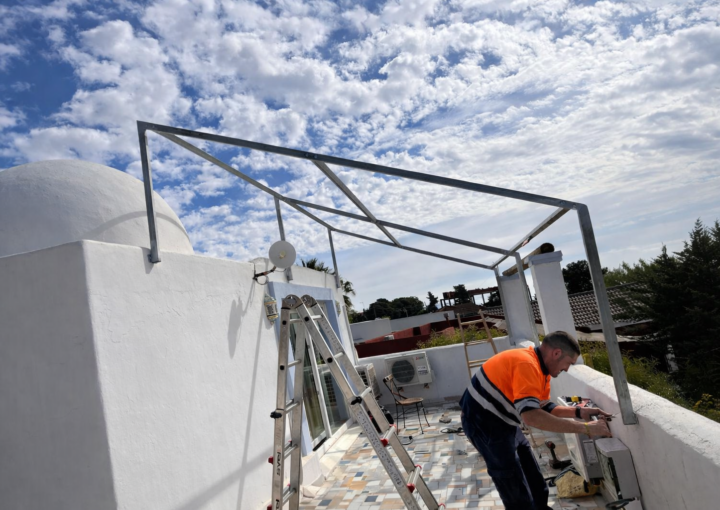 casteldelrey2 instalacion sobre estructura metalica en terraza