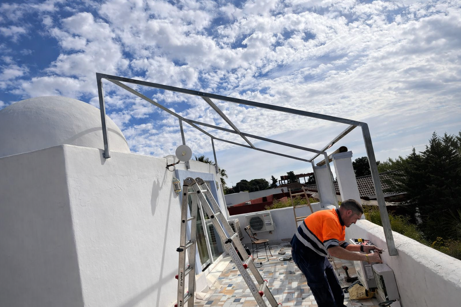 casteldelrey2 instalacion sobre estructura metalica en terraza